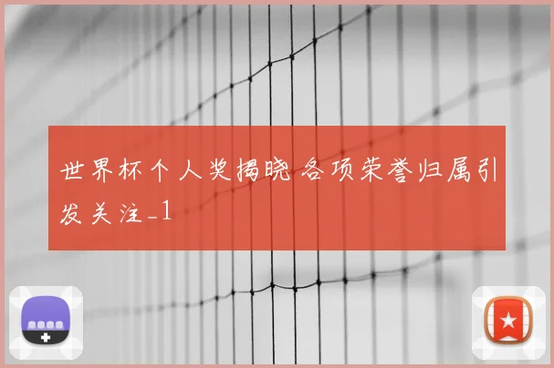 世界杯个人奖揭晓 各项荣誉归属引发关注_1